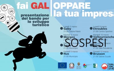 SOSPESI gli incontri sul territorio di presentazione del bando 6.4.2