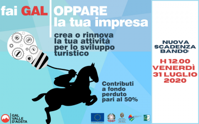 Prorogato il bando 6.4.2 per lo sviluppo turistico al 31 luglio 2020
