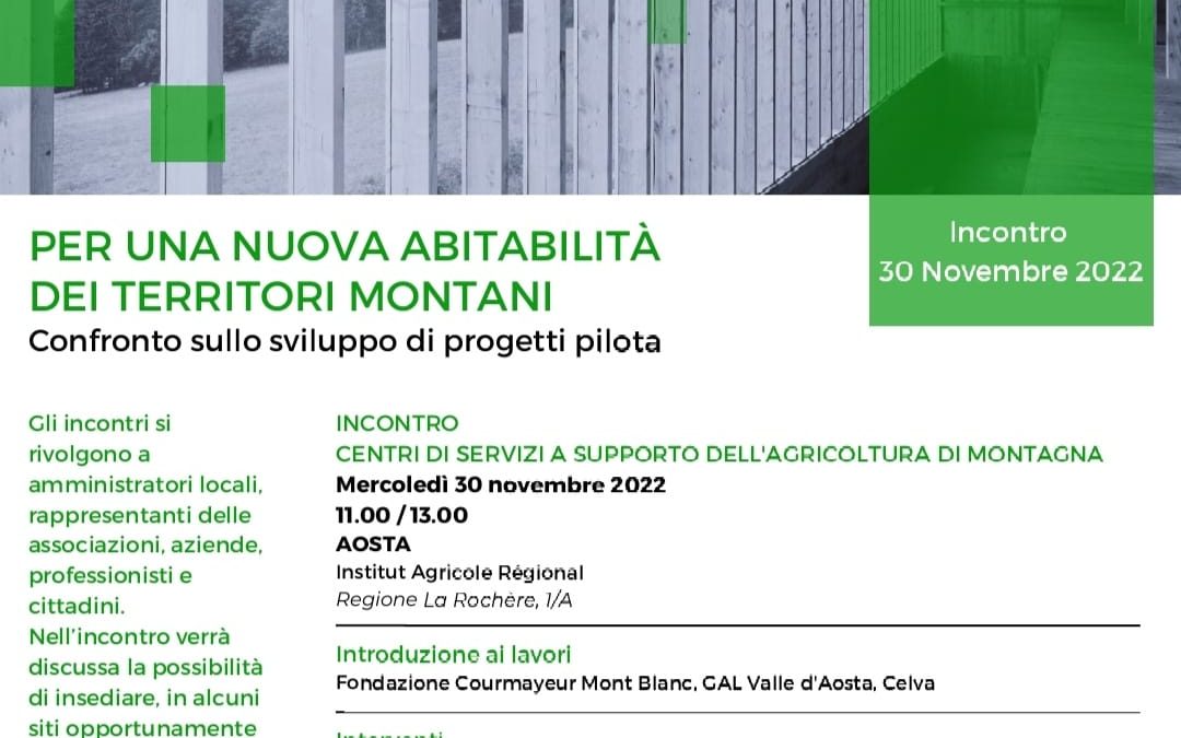 Incontro “Centri di servizi a supporto dell’agricoltura di montagna”