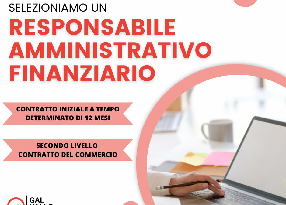 Avviso pubblico per la selezione di un Responsabile amministrativo finanziario