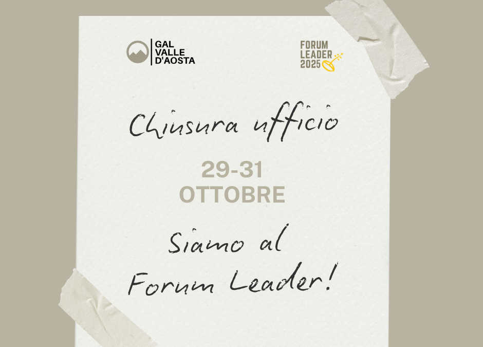 Chiusura ufficio del GAL Valle d’Aosta
